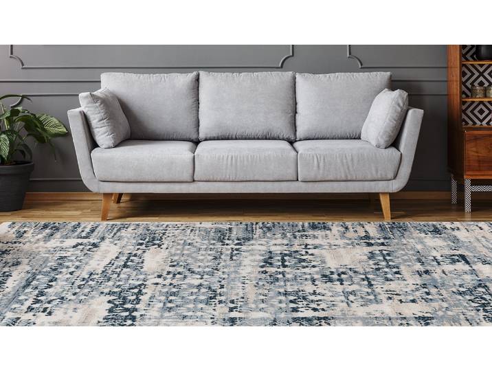 Teppich KAYOOM Adela 325 , blau, B:80cm H:13mm L:150cm, Polypropylen, Teppiche, Teppich, ca. 575.000 Points/qm, Vintage Look, hochwertig