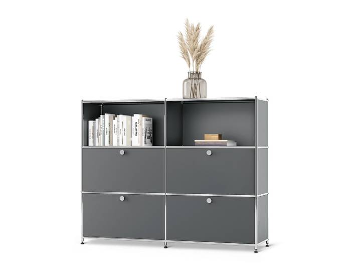 Tchibo - Kommode Metall »Cn3« mit versetzbaren Klappenfächern - 152x40x120,5cm - chrom -