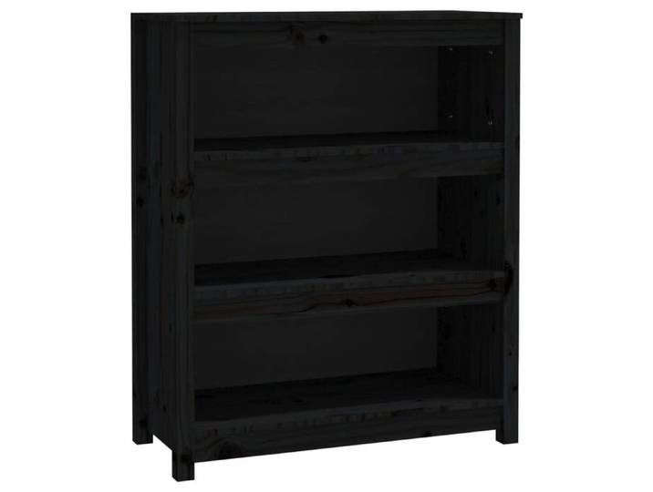 Bibliothèque - mango - Meuble de rangement - Noir - 80x35x97 cm - Bois de pin massif M976