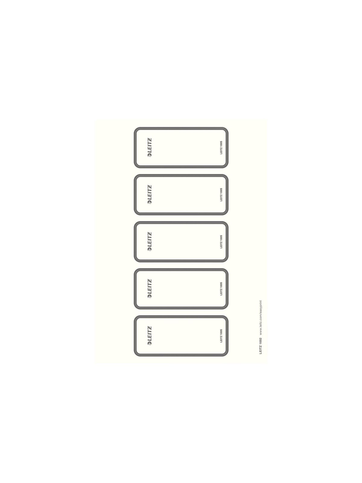 Leitz - lever arch label - grey (pack of 50)
