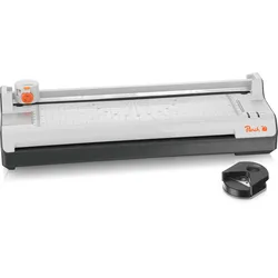 Peach 6 in 1 Laminiergerät A3 inkl. Eckenrunder, Trimmer, Laminierfolien | ABS | geeignet für alle handelsüblichen Folien bis 2x125 mic. | Heiß- & Kaltlaminiergerät | PBP450