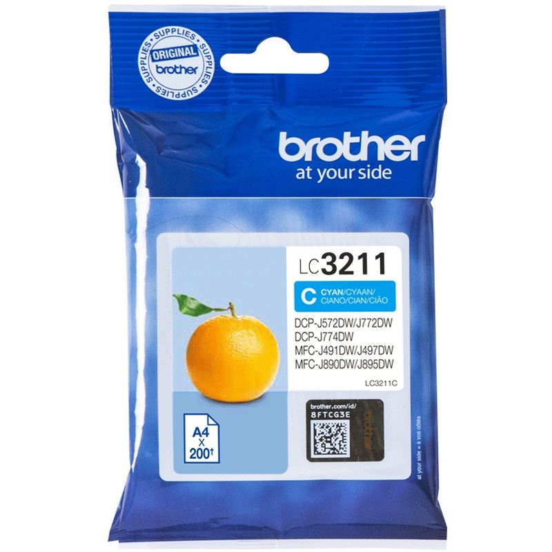 Brother Tintenpatrone LC-3211C Cyan (ca. 200 Seiten)
