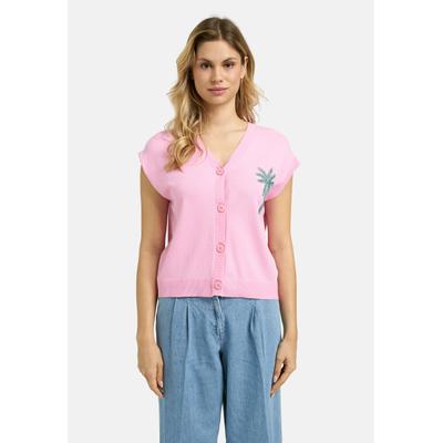 Strickweste MILANO ITALY, Damen, Gr. XL, pink (orchid), Feinstrick, Material: 70% Viskose, 30% Polyester, unifarben, regular fit normal, Westen Strickweste, aus Feinstrick