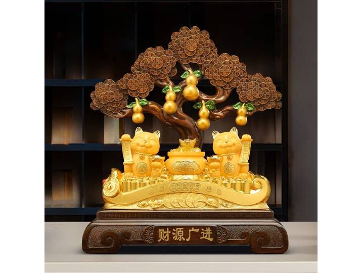 Zhaocai la richesse est abondante et l'arbre de richesse attire la richesse le magasin de décoration de chat rassemble les Pots au trésor pour la décoration