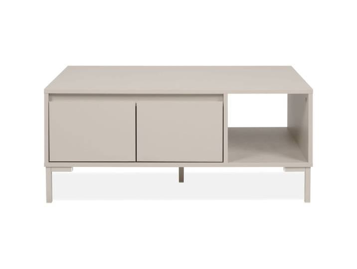 Table basse 2 portes 1 niche beige 100 cm