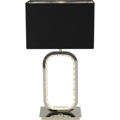 SEARCHLIGHT Tischleuchte "Aura Tischlampe LED-Sockel - Chrom mit Kristallglas", schwarz (chromfarben, klar, schwarz), H: 45,5cm, 1 Stk., Leuchten, Tischleuchte
