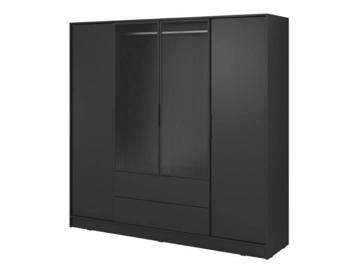 Sepro Meble Schrank Schwarz Elly Pojemna, 206x200x51 cm, Schlafzimmer, Kleiderschränke, Drehtürenschränke