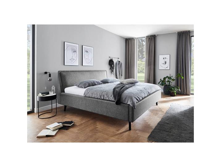 P & B Polsterbett, Grau, Holz, Esche, 160x200 cm, Reach, Goldenes M, individuelle Liegehärteeinstellung, Schlafzimmer, Bett, Doppelbetten