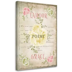 WANDBILD liebe vintage blumen