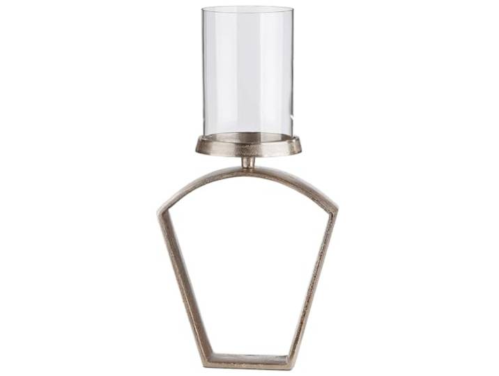 GILDE Windlicht Nostro aus Aluminium - champagnerfarben - Höhe 27cm x Breite 20cm - Kerzenhalter