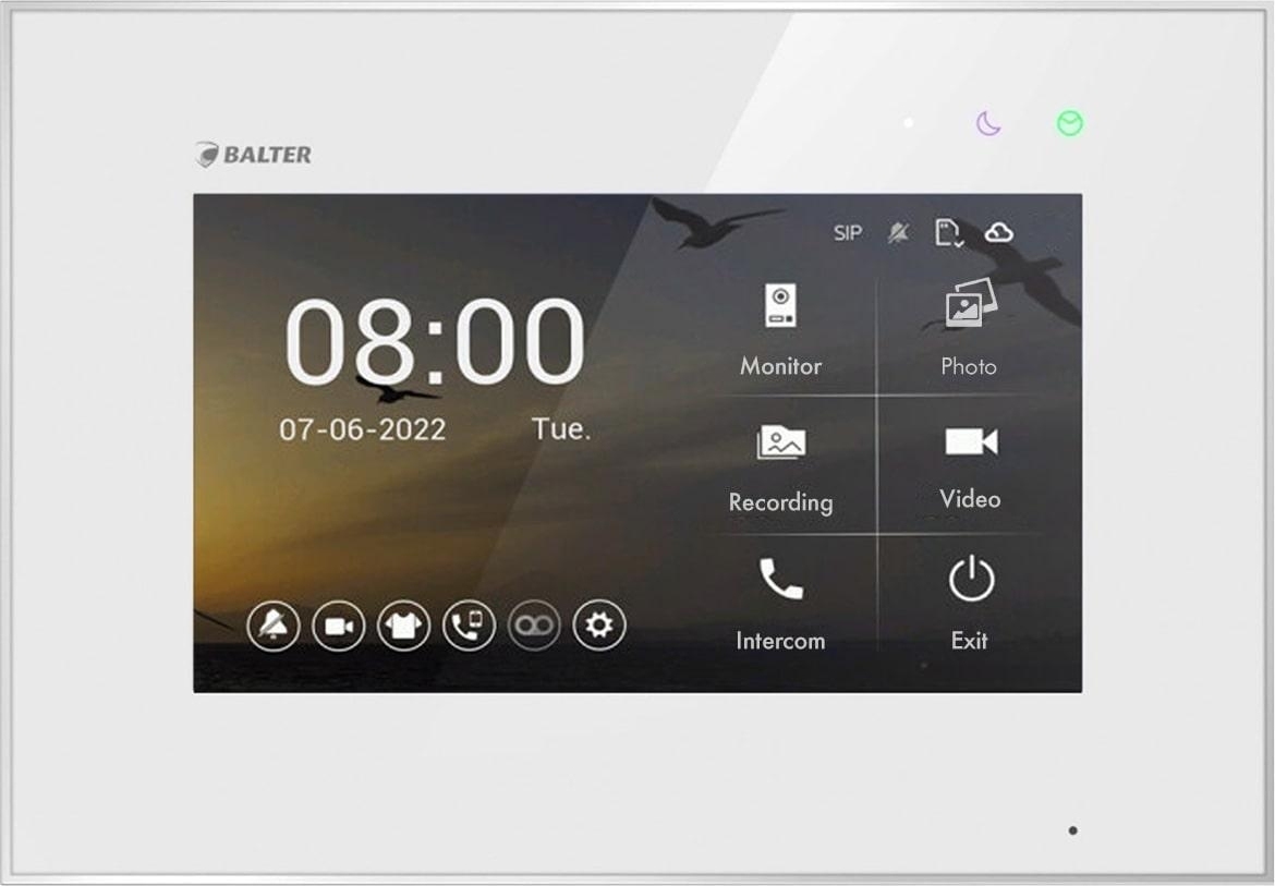 BALTER EVO HD 7" Videostation Weiß (Touchscreen HD-Bildschirm, 2-Draht BUS, Plexiglas)