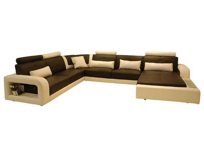 JVmoebel Wohnlandschaft USB-Polstersofa in Leder und Textil, schwarz, handgefertigt, Made in Europa