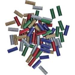 Bosch Klebesticks Gluey, Glitzer-Mix, 70 Stück, rot, grün, blau, silber, gold transparent - 2608002006 - transparent