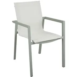 Gartenstuhl Delia aus Aluminium und Textilene, modern, grün weiß, komfortabel für außen