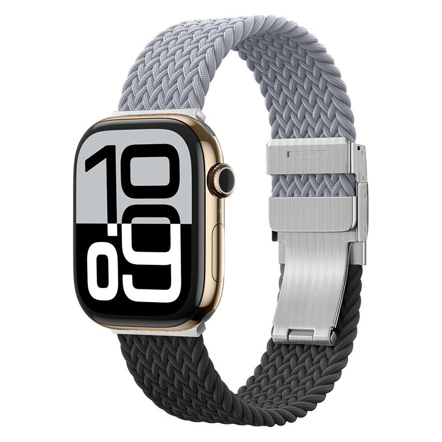 Amazingthing 2er-Set Blend Band für Apple Watch 45/46/49 mm - Grau-Schwarz/Grau (Edelstahl, Nylon) (58996533)
