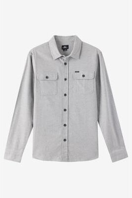 O'Neill s Regent Flannel Long Sleeve Shirt in Heather Grey, Size Small