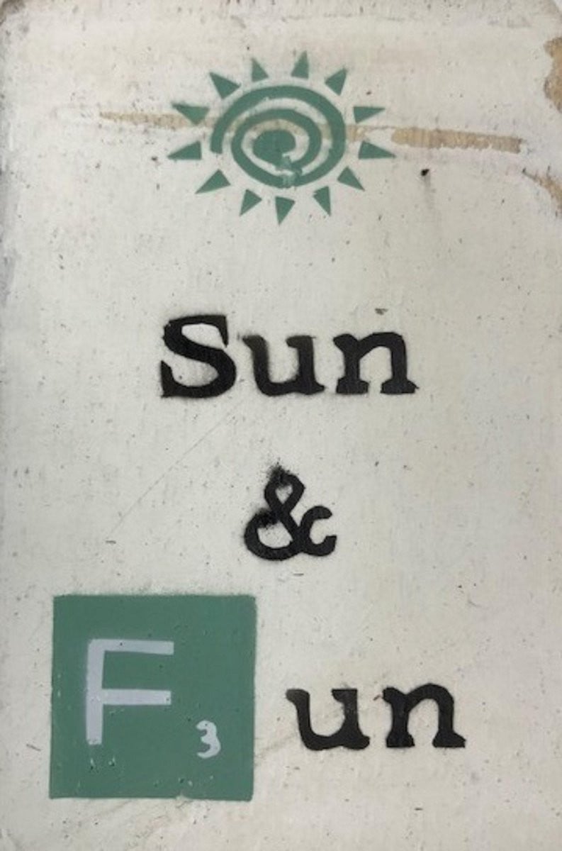 Sun & fun Tekstblok Blue 10x15 cm, 2 cm dik