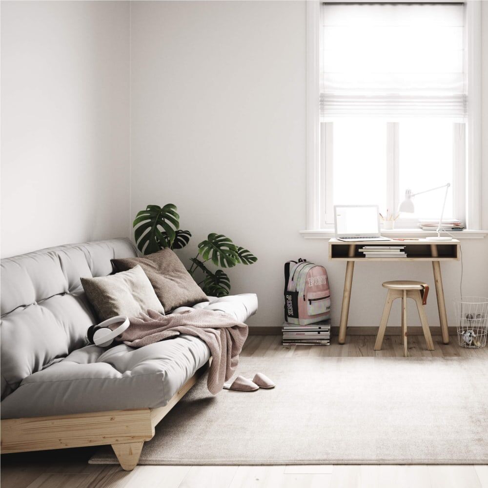 Karup Design Banquette ajustable en pin massif matelas futon bordeaux 140x200 Rouge 100x82x200cm