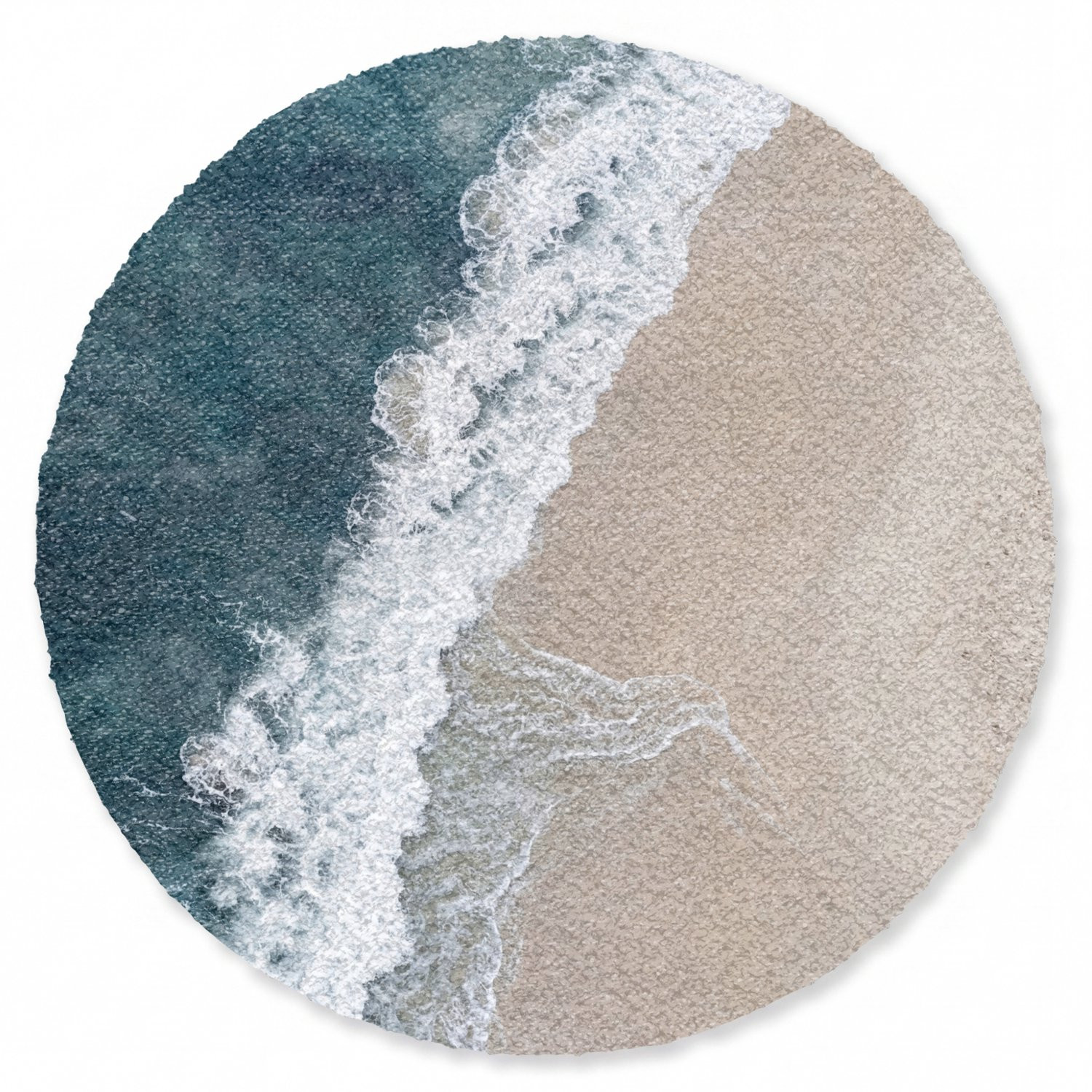MuchoWow Ronde Deurmat Strand Zee Golven - Diameter: 90 cm