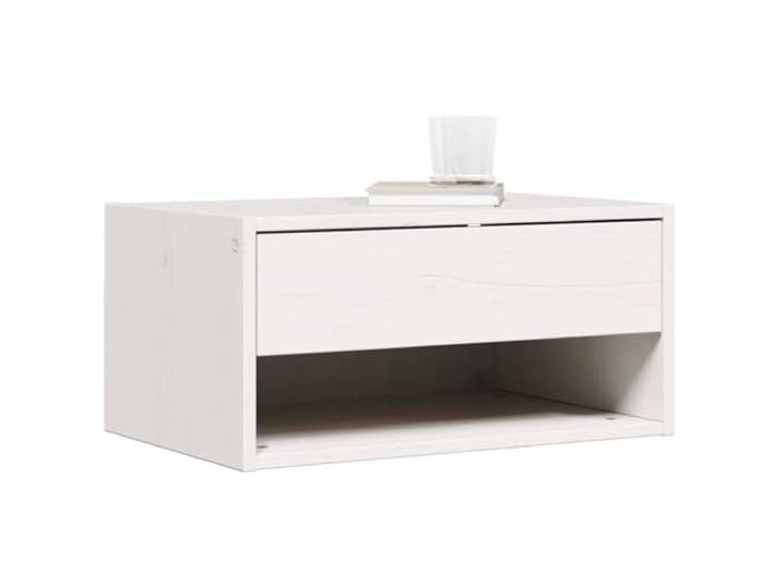 KTHLBRH Nachttisch 2 Stück weiß 50 x 32,5 x 24 cm Kiefer massiv 2 Schubladen, 2 Regale, elegantes rechteckiges Design, einfache Montage, einfache Wartung