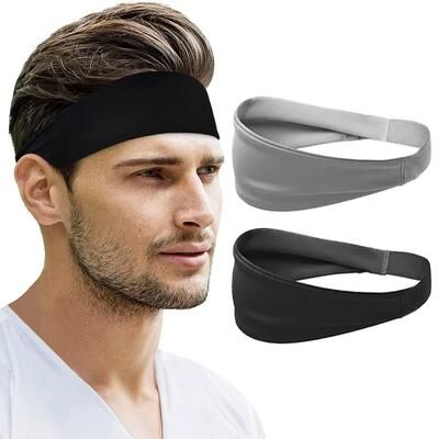 Uplifted Goods Sports Headband For Men And Women Moisture Wicking Non Slip Workout Sweatband grey