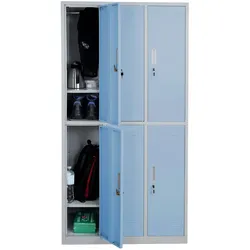 Schließfach Preston T829, Schließfachschrank Wertfachschrank Spind, Metall 6 Fächer ~ blau