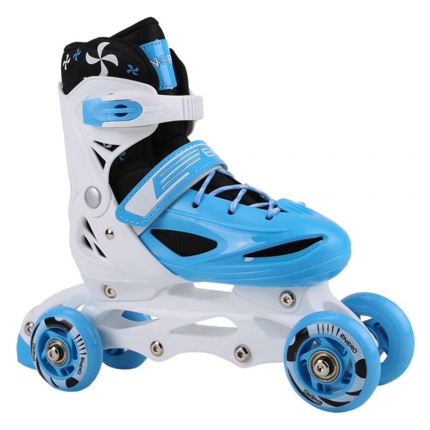 Enero Rollschuhe 4in1, Grösse 34-37, blau (34, 35, 36, 37) (1007205-1007212-1007229)