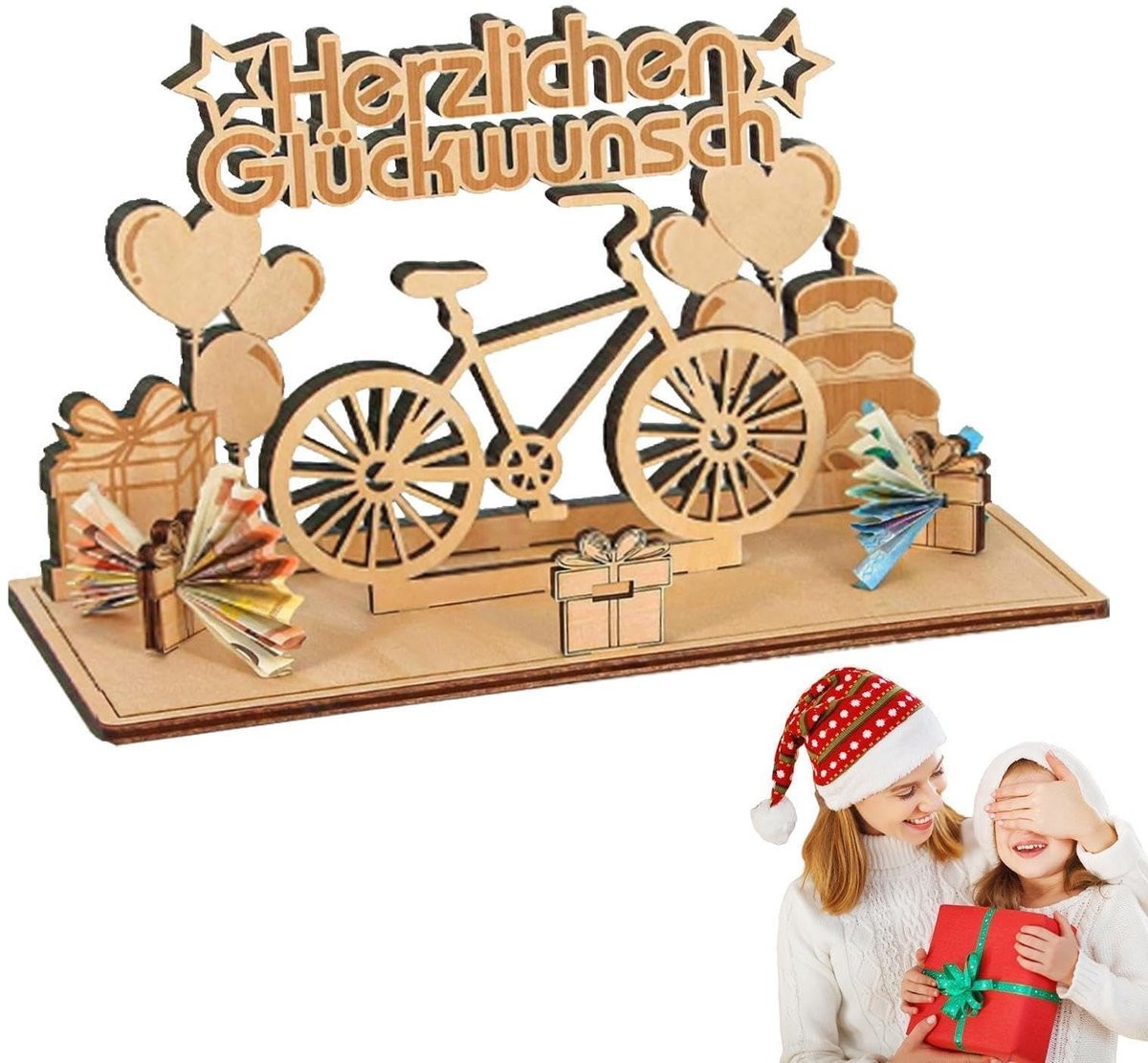 Houten Fietsmuntbox Decoratie