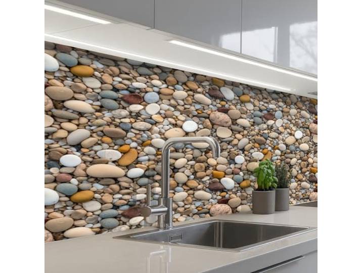 KitchenYeah© Küchenrückwand Selbstklebende Kitchen Wall Protector Küchen 80x200 cm - Rückenwand Küchenfronten Küchenrückwände Küche Wand Kleine - Große - Steine