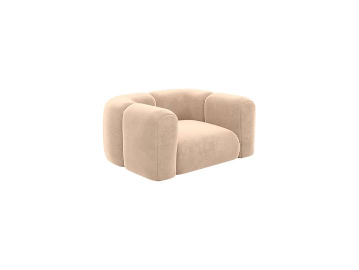Design Loungesessel „Terranova“ mit Samtbezug Samtbezug Beige BLOOMINGLOFT Collection