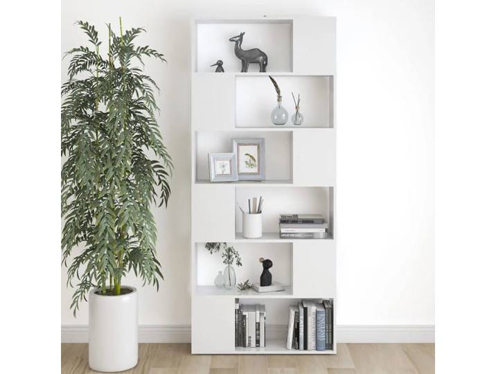 Cabinet de Livre SOLOMOON CHIC Bibliothèque Polyvalente - Pour enfant/adulte - Blanc Bois d'ingénierie BB1705