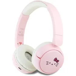 Hello Kitty Face Logo Bluetooth On-Ear Headphones - Pink