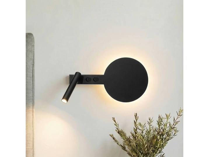 Wandlampe Hotel Mood B SIGMA, schwarz, für Schlafzimmer, Metall, Modern, Wandleuchte, Wandlampe Innen