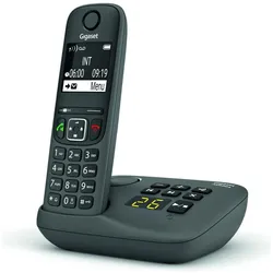 Gigaset AE690A Schnurlostelefon mit Anrufbeantworter anthrazit, Telefon, Grau