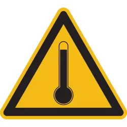 König Werbeanlagen Warnschild, Warnung vor hoher Temperatur - praxisbewährt - 100 mm Folie selbstklebend