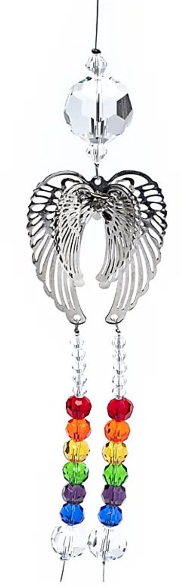 Set van 2 Engelenvleugels Kristal & Regenboogkoord, 30 cm, Universeel