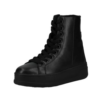 Schnürstiefelette GEOX "Geox Stiefelette Leder", Damen, Gr. 38, Textil, schwarz, Leder, Schuhe Schnürstiefelette