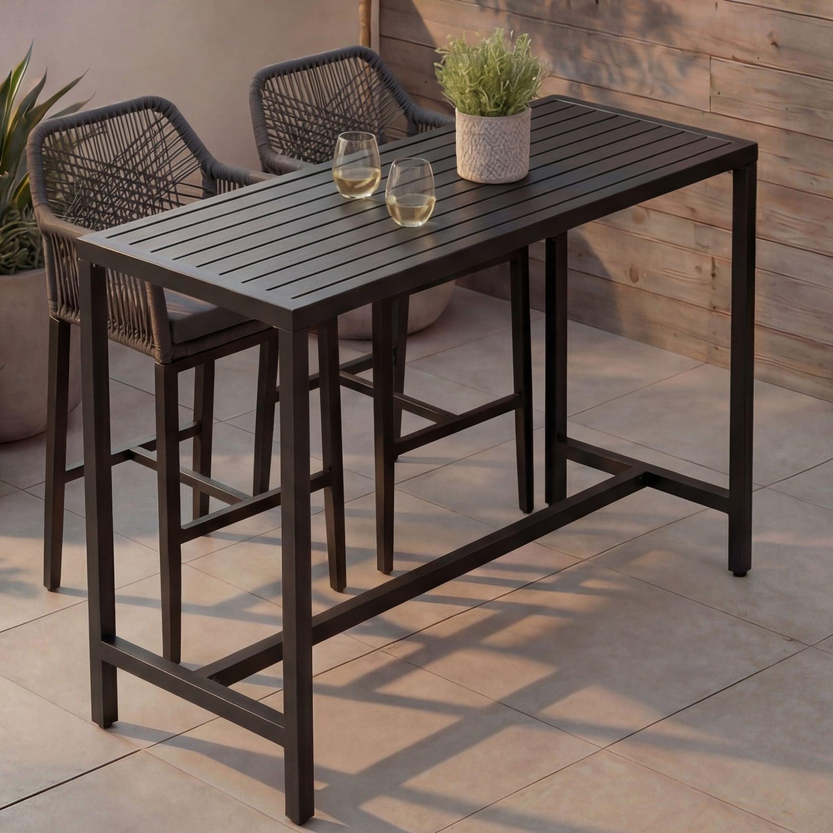 Stehtisch MCW-P91, Gartentisch Bartisch Tisch, Outdoor Metall 105x130x65cm ~ anthrazit