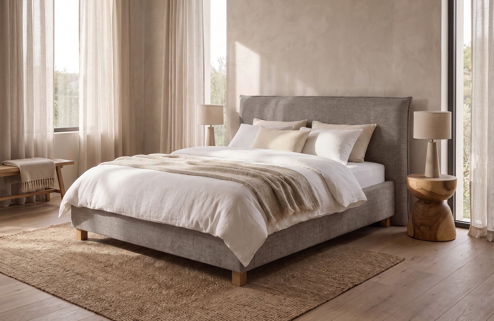 Swiss Sense Capella Celia Bedframe - Gestoffeerd - Grijs