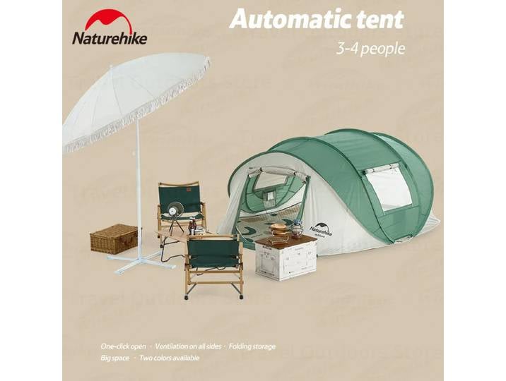 Naturehike – tente Tunnel de Camping automatique Pop Up 210TPolyester, tente de jardin touristique de plage, tente légère et pliante Portable