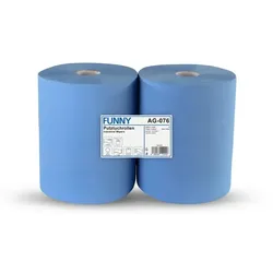 2 Putztuchrollen Industrie 2-lagig 1000 Abrisse 22 x 36cm, blau