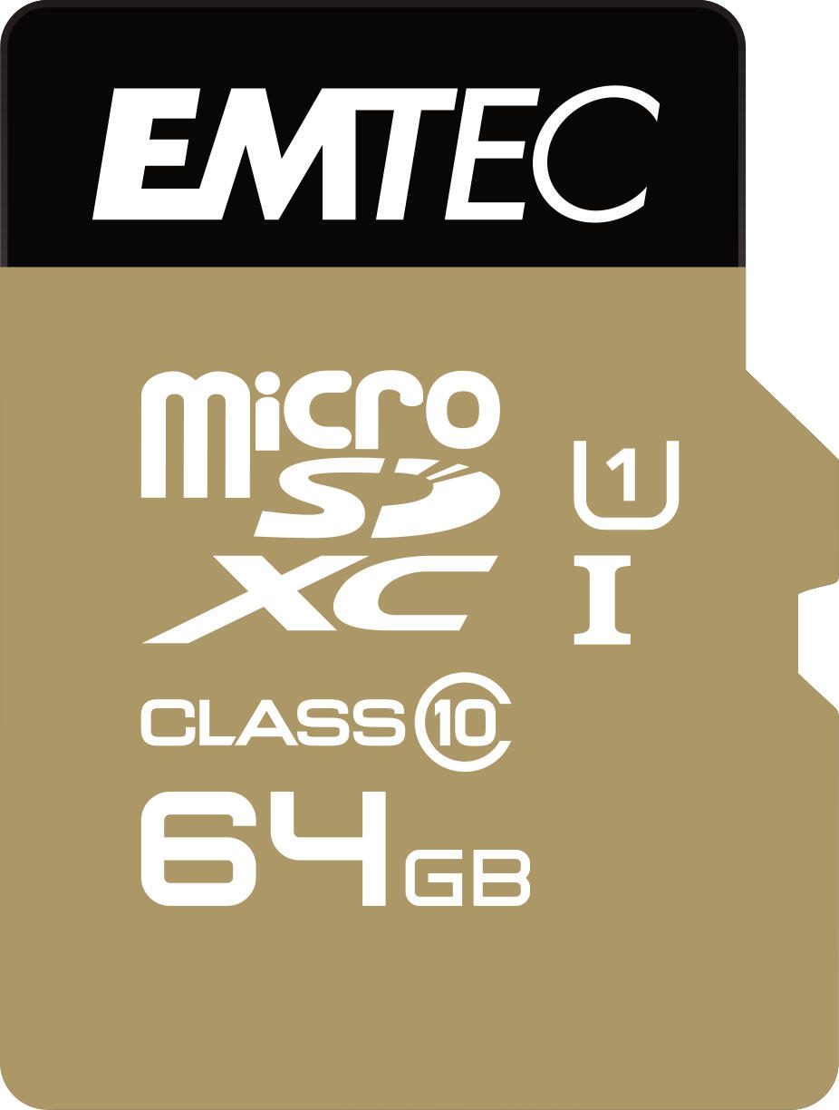 Emtec Gold+ microSD Speicherkarte 64 GB inkl. SD-Adapter ECMSDM64GXC10GP