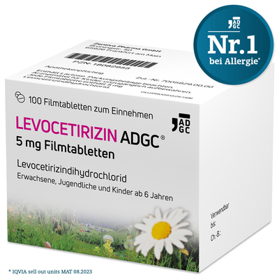 Zentiva Pharma GmbH LEVOCETIRIZIN ADGC 5 mg Filmtabletten 100 St 18082955
