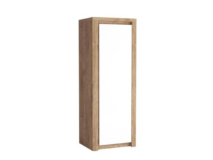 Lomadox Kleiderschrank Schlafzimmerschrank Wardrobe mit Kleiderstange Drehtürenschrank modern Garderobenschrank in Eiche mit weiß
