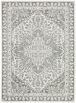 Style Haven Marciana Two-Tone Center Medallion Grey/ White Power Loom Rug