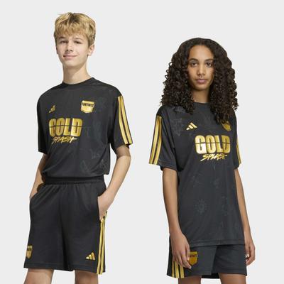 T-Shirt ADIDAS SPORTSWEAR "ADIDAS X FORTNITE MIDAS TRIKOT", Jungen, Gr. 128, schwarz, Obermaterial: 100% Polyester, Rundhals, Shirts T-Shirt