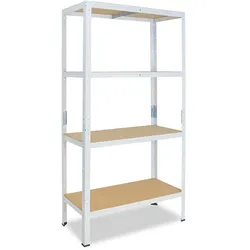 shelfplaza HOME 200x90x60 cm Schwerlastregal in weiß mit 4 Böden und 175 kg Traglast pro Boden