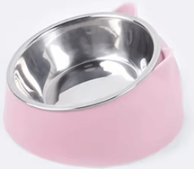 Inspire Curations ComfortTilt Elevated Stainless Steel Pet Bowl pink