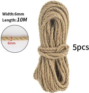 Uplifted Finds Premium Natural Sisal Rope High Performance Cat Tree Repair & DIY Scratching Post Replacement 5 Pcs 6 Mm Jute(10m)