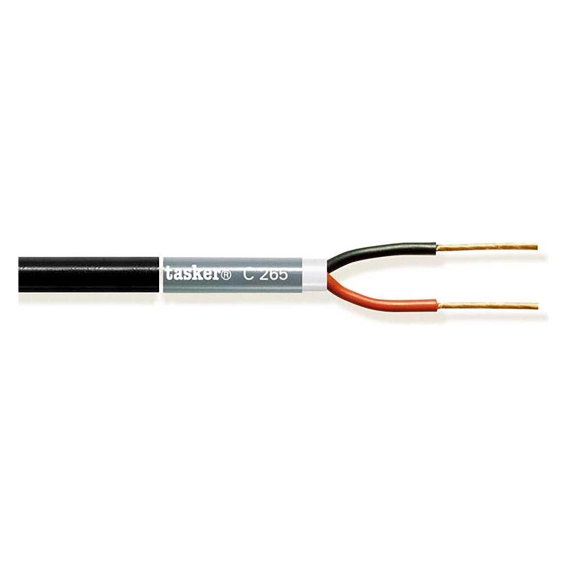Tasker Lautsprecherkabel auf Rolle 2x 1.00 mm² 100 m Schwarz (100 m, 1 mm²) (C265 BLACK)